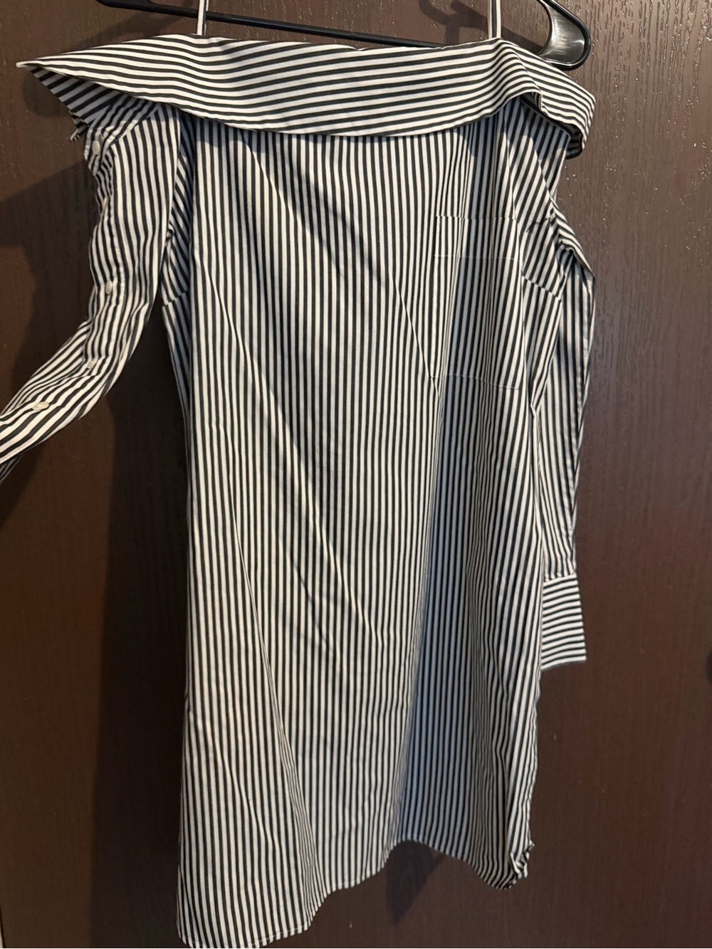 Robert Rodriguez Black and White Striped Shirt Long Sleeve Dress Size 6